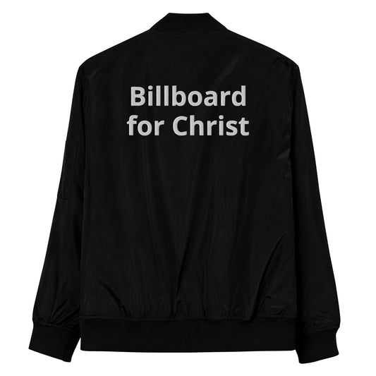 Billboard for Christ Premium recycled bomber jacket